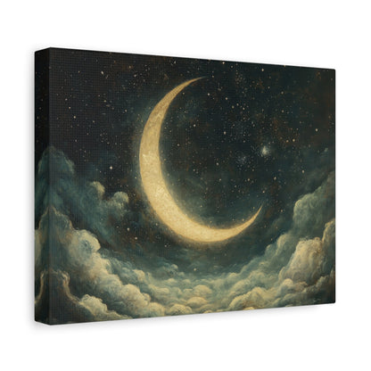 Luminous Crescent Fantasy - Moon Wall Art - Aestheticanvas