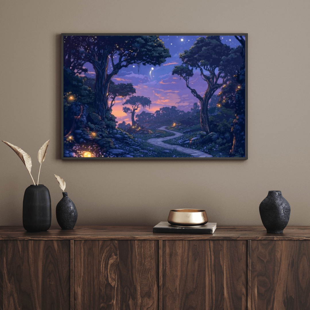 Magical Twilight Forest Path - Fantasy Wall Art - Aestheticanvas