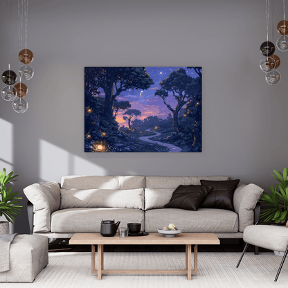 Magical Twilight Forest Path - Fantasy Wall Art - Aestheticanvas