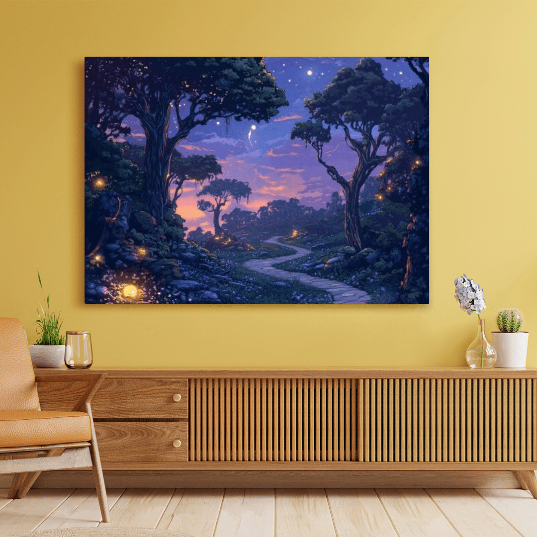 Magical Twilight Forest Path - Fantasy Wall Art - Aestheticanvas