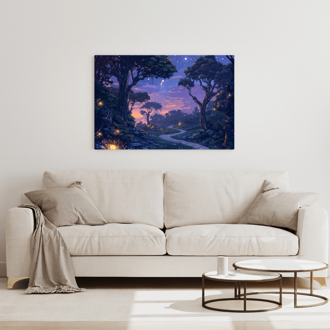 Magical Twilight Forest Path - Fantasy Wall Art - Aestheticanvas