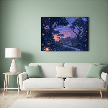 Magical Twilight Forest Path - Fantasy Wall Art - Aestheticanvas