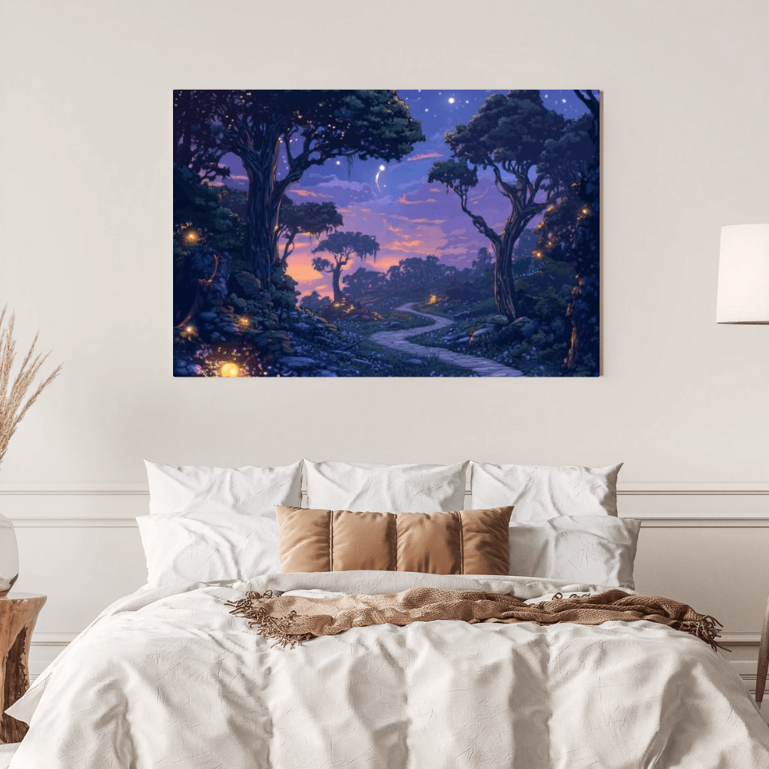 Magical Twilight Forest Path - Fantasy Wall Art - Aestheticanvas