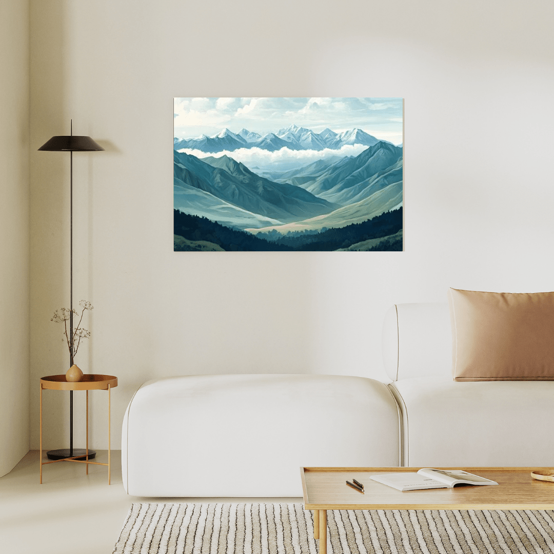 Majestic Alpine Peaks Landscape - Mountain Wall Art - Aestheticanvas