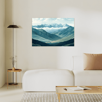 Majestic Alpine Peaks Landscape - Mountain Wall Art - Aestheticanvas