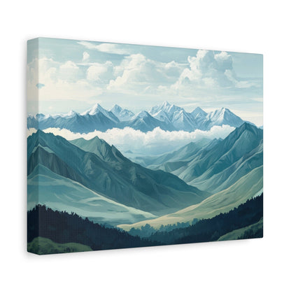 Majestic Alpine Peaks Landscape - Mountain Wall Art - Aestheticanvas