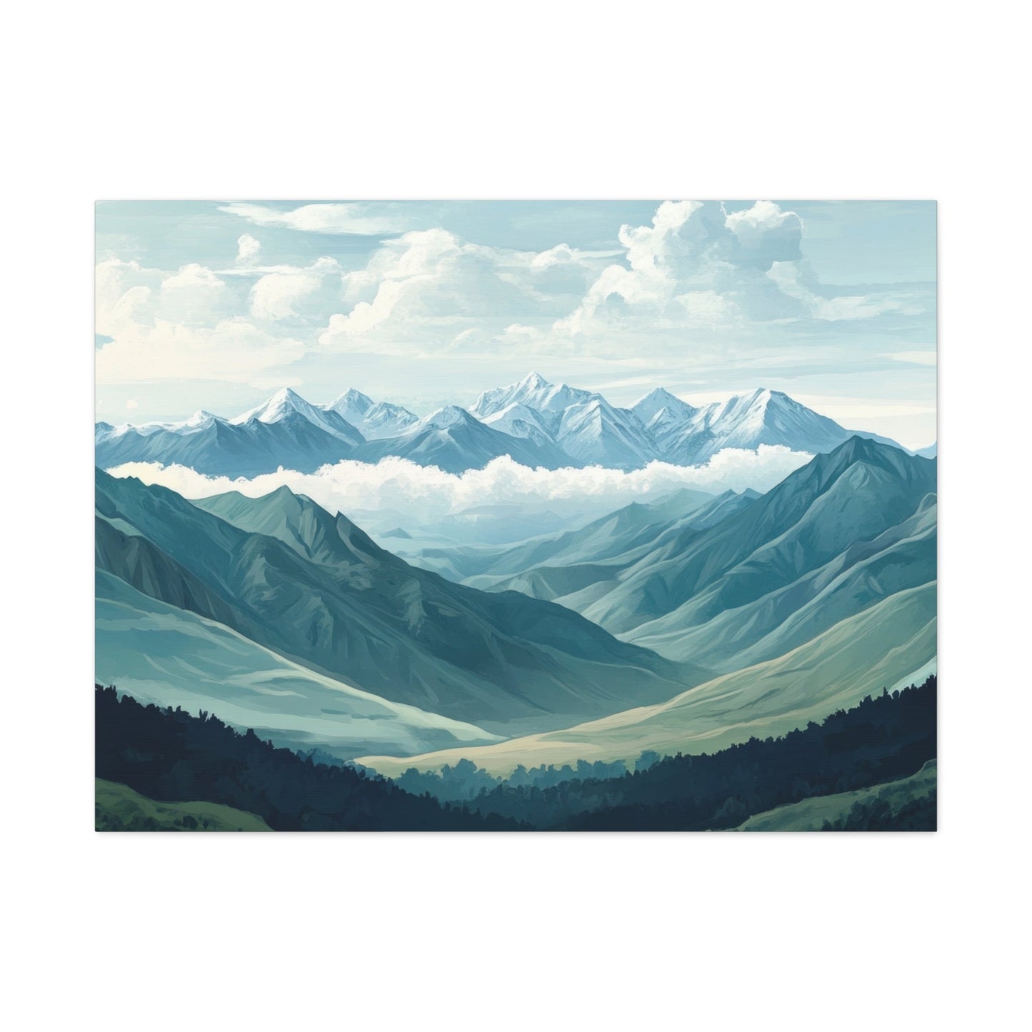 Majestic Alpine Peaks Landscape - Mountain Wall Art - Aestheticanvas