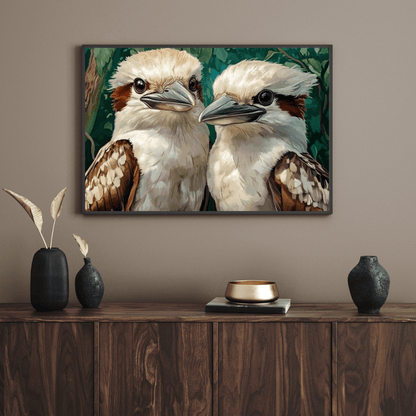 Majestic Australian Kookaburras - Bird Wall Art - Aestheticanvas