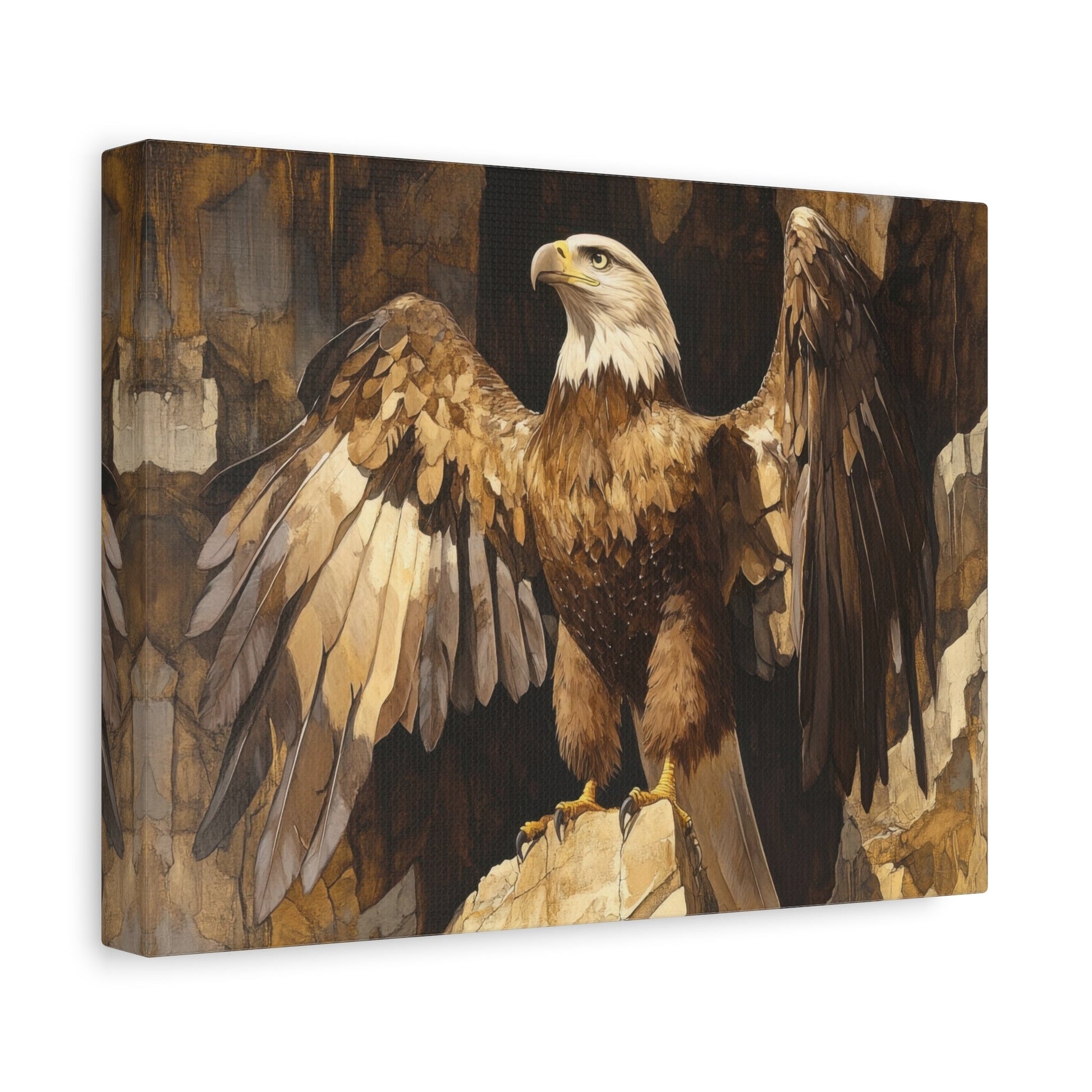 Majestic Bald Eagle on Cliff - Bird Wall Art - Aestheticanvas