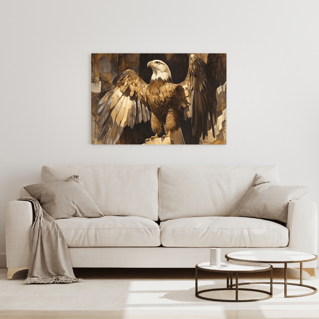 Majestic Bald Eagle on Cliff - Bird Wall Art - Aestheticanvas