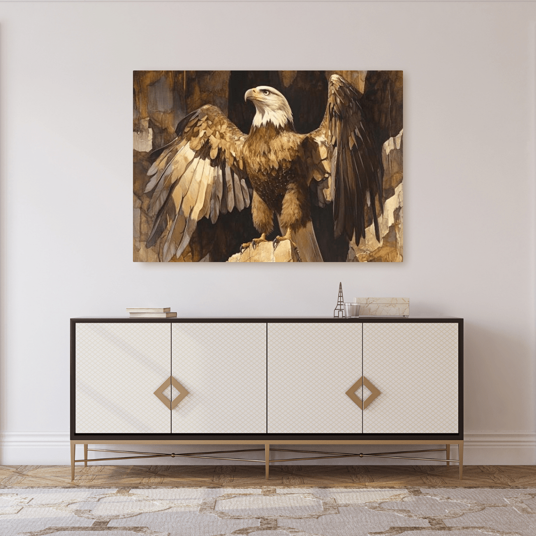 Majestic Bald Eagle on Cliff - Bird Wall Art - Aestheticanvas