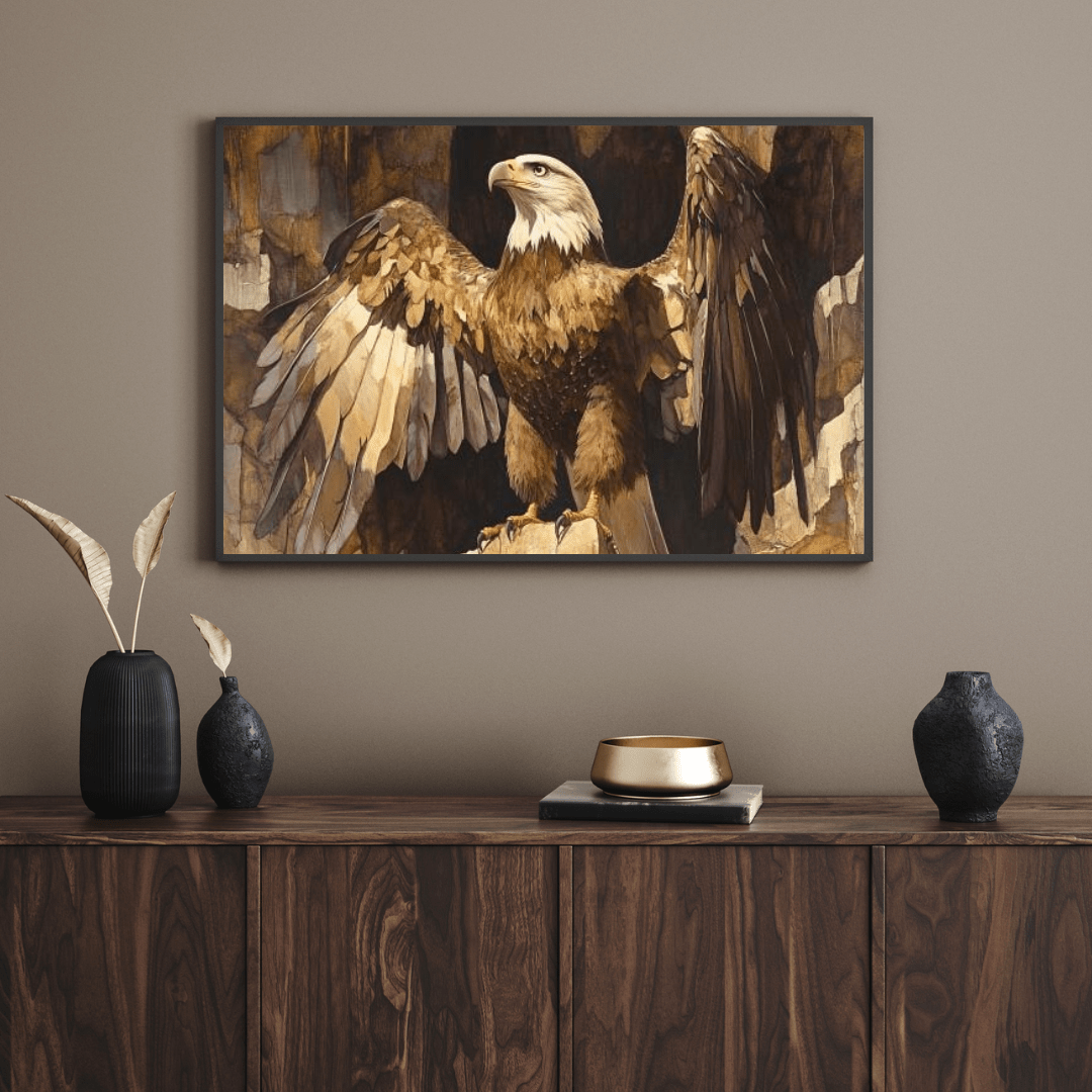 Majestic Bald Eagle on Cliff - Bird Wall Art - Aestheticanvas