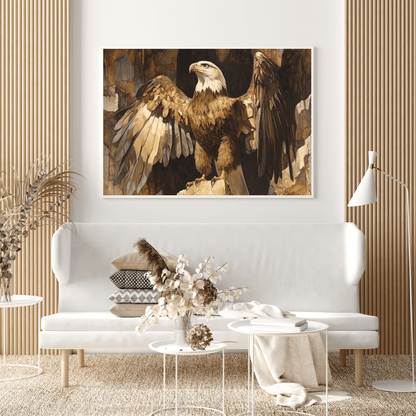 Majestic Bald Eagle on Cliff - Bird Wall Art - Aestheticanvas