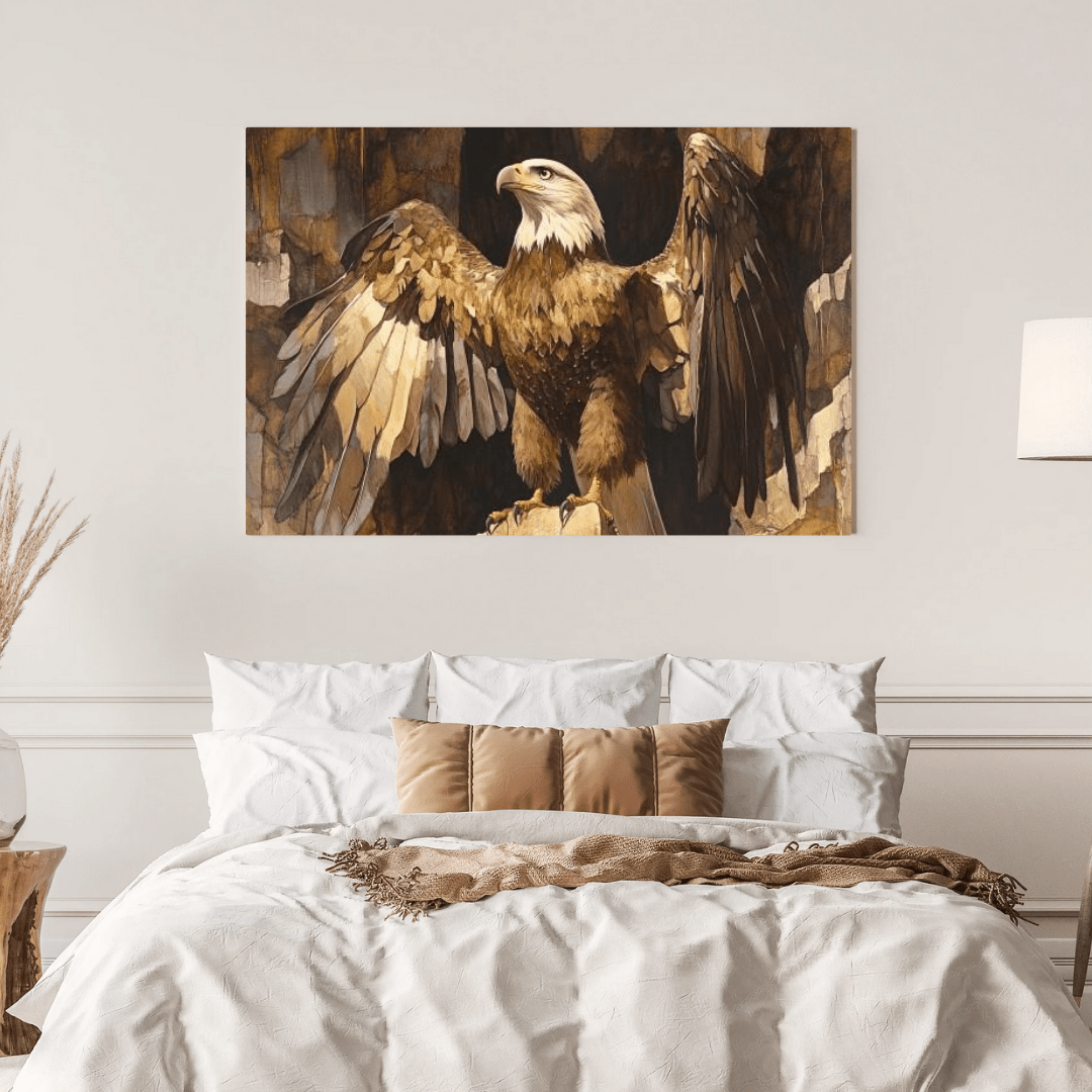 Majestic Bald Eagle on Cliff - Bird Wall Art - Aestheticanvas