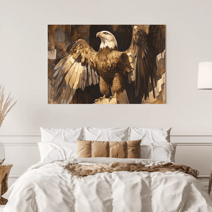 Majestic Bald Eagle on Cliff - Bird Wall Art - Aestheticanvas