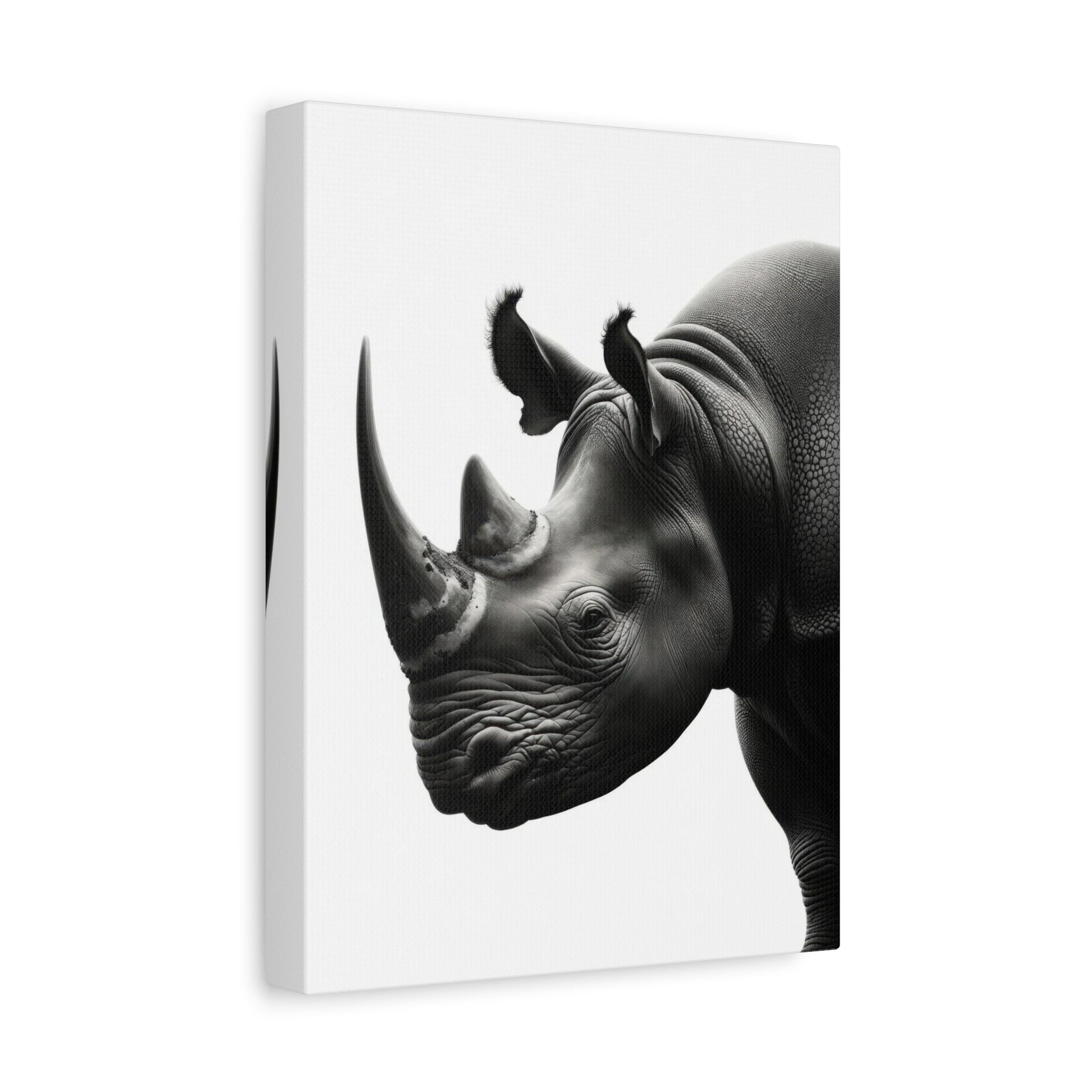 Majestic Black & White Rhino - Animal Wall Art - Aestheticanvas