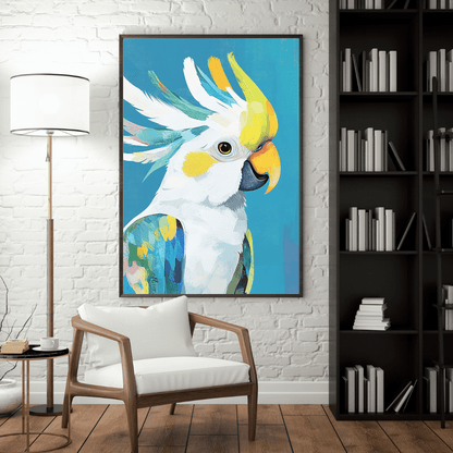 Majestic Cockatoo in Colourful Splendour - Bird Wall Art - Aestheticanvas