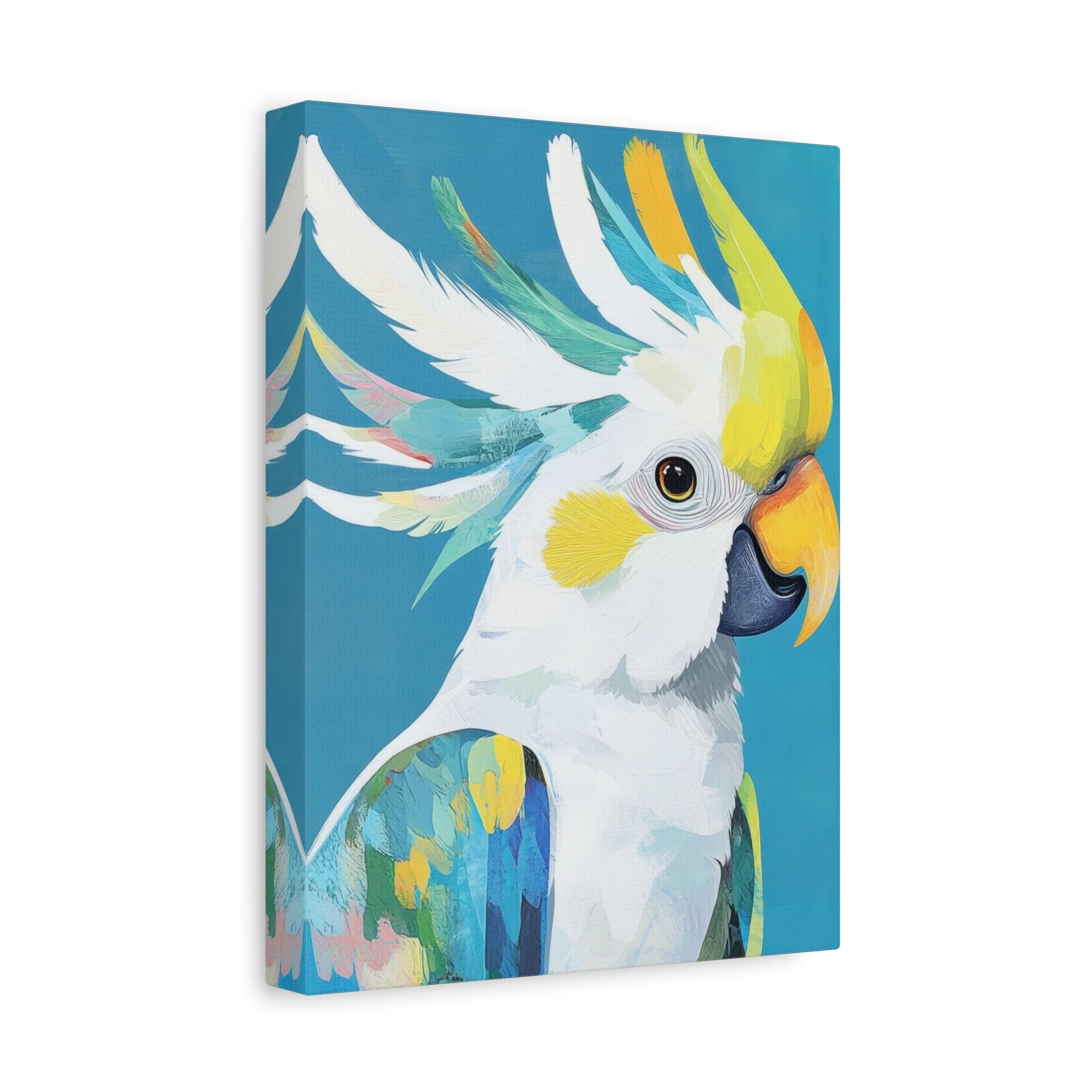 Majestic Cockatoo in Colourful Splendour - Bird Wall Art - Aestheticanvas