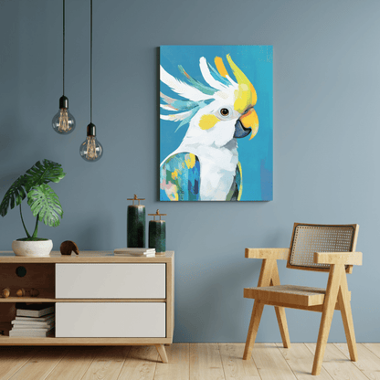 Majestic Cockatoo in Colourful Splendour - Bird Wall Art - Aestheticanvas