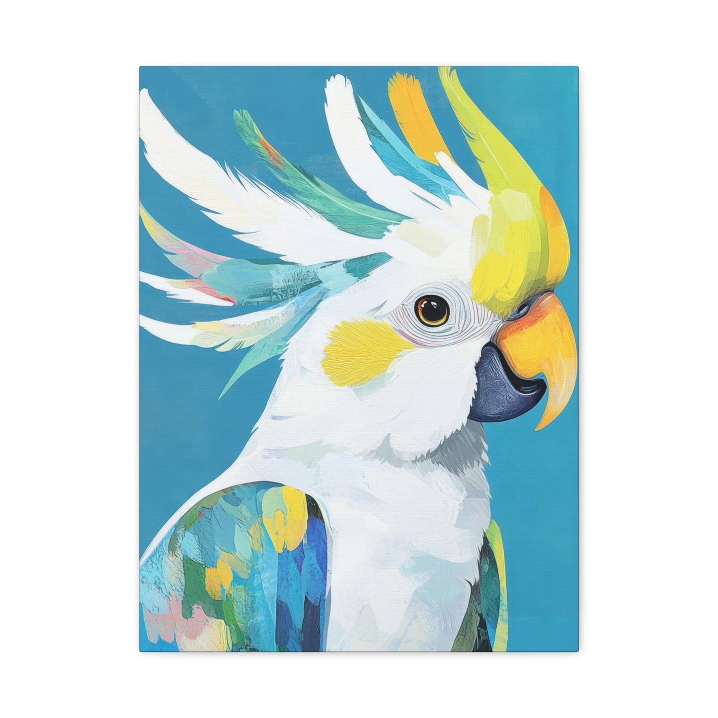 Majestic Cockatoo in Colourful Splendour - Bird Wall Art - Aestheticanvas