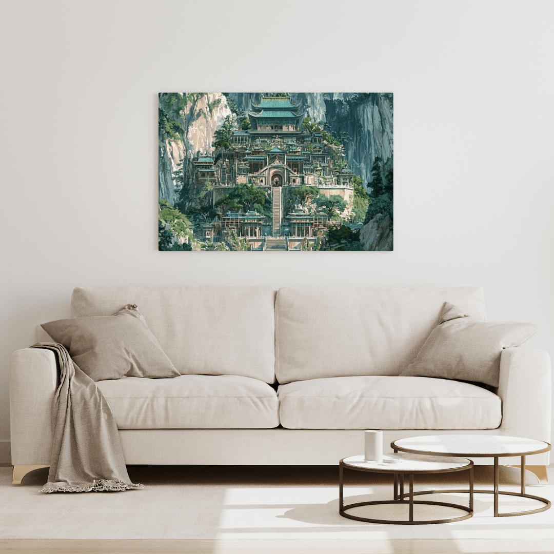 Majestic East Asian Temple - Asian Wall Art - Aestheticanvas