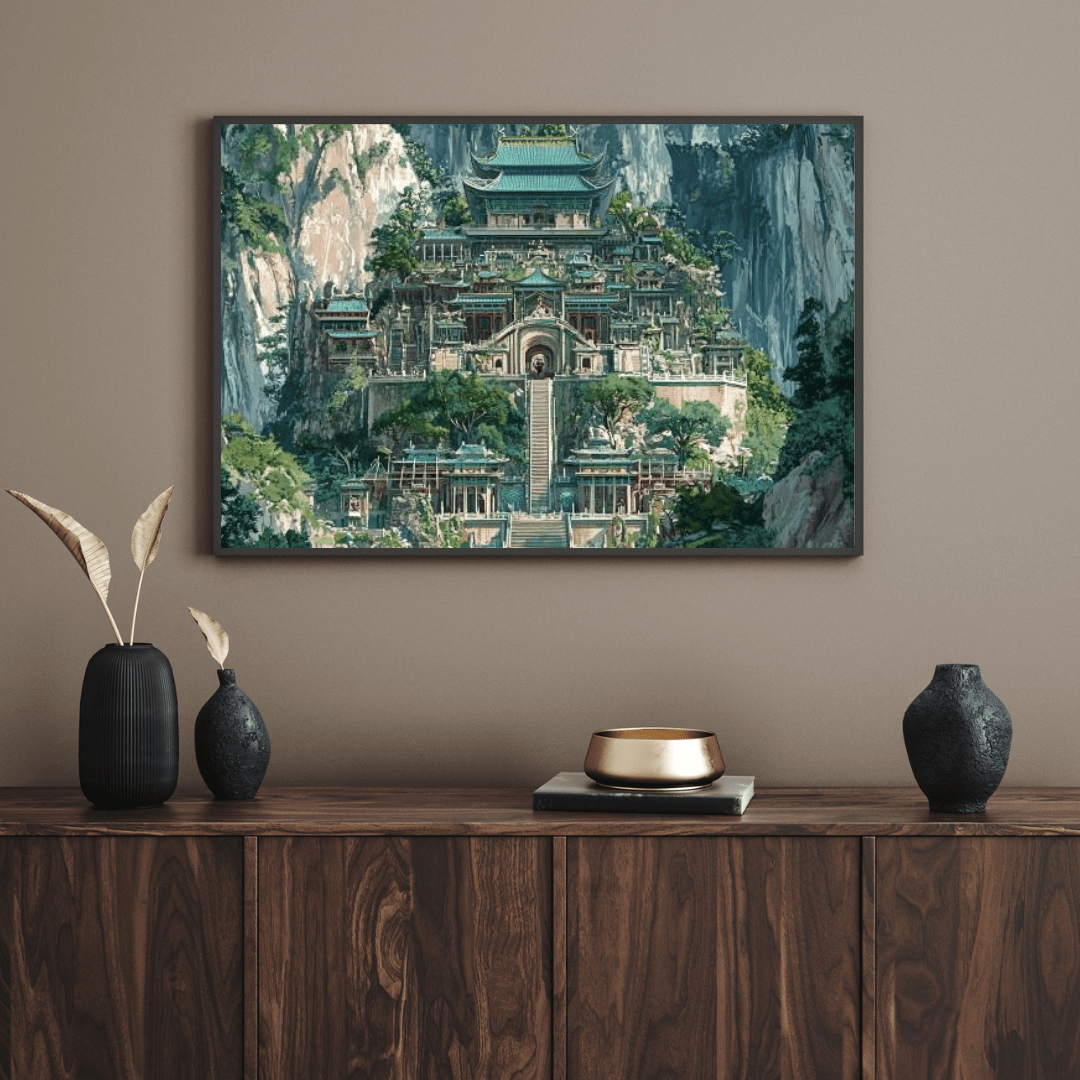 Majestic East Asian Temple - Asian Wall Art - Aestheticanvas