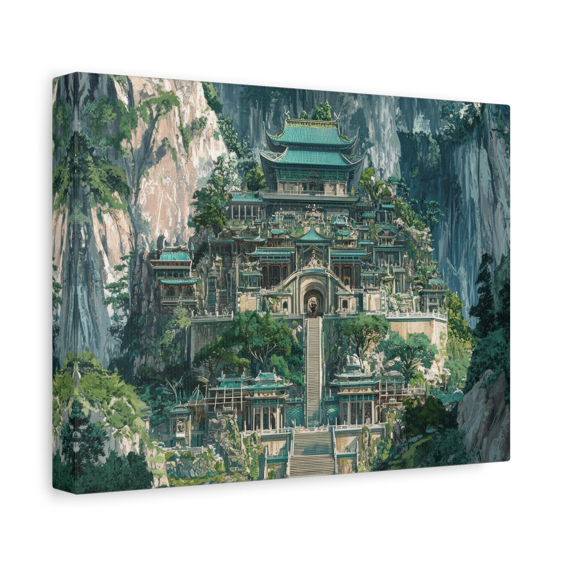 Majestic East Asian Temple - Asian Wall Art - Aestheticanvas