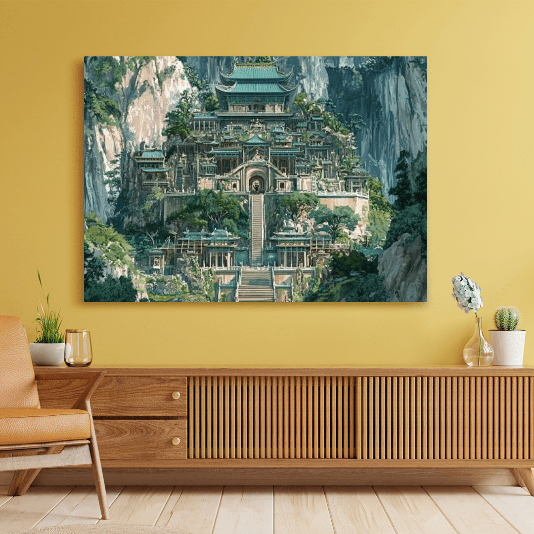 Majestic East Asian Temple - Asian Wall Art - Aestheticanvas