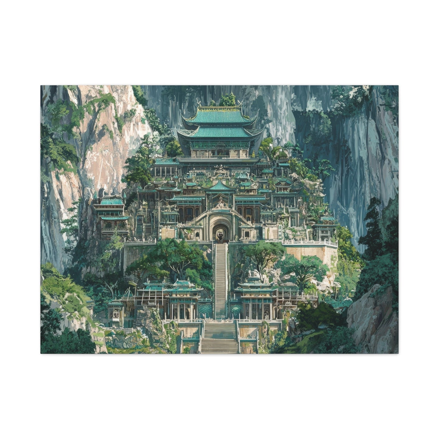 Majestic East Asian Temple - Asian Wall Art - Aestheticanvas