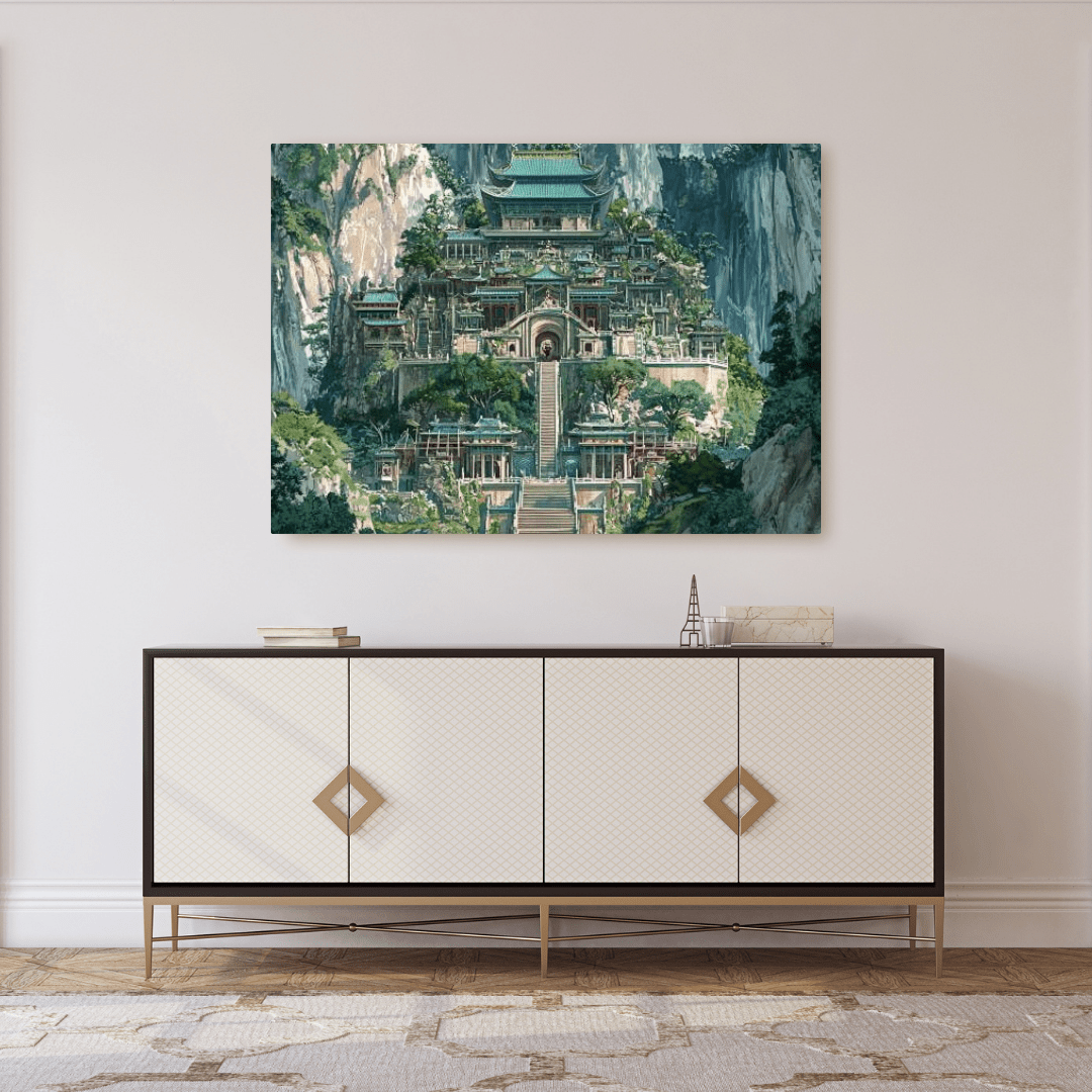 Majestic East Asian Temple - Asian Wall Art - Aestheticanvas