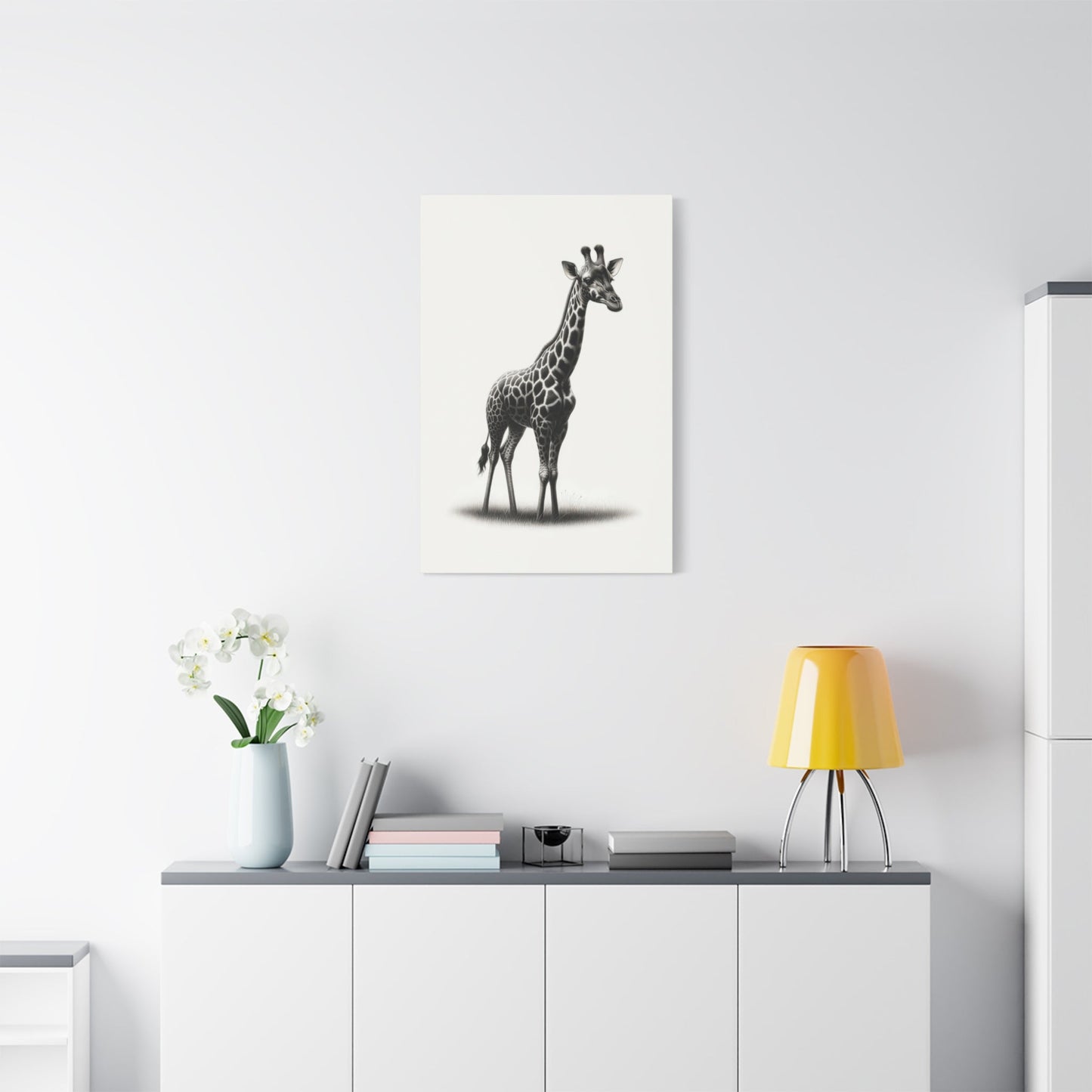 Majestic Giraffe Ink Drawing - Animal Wall Art - Aestheticanvas