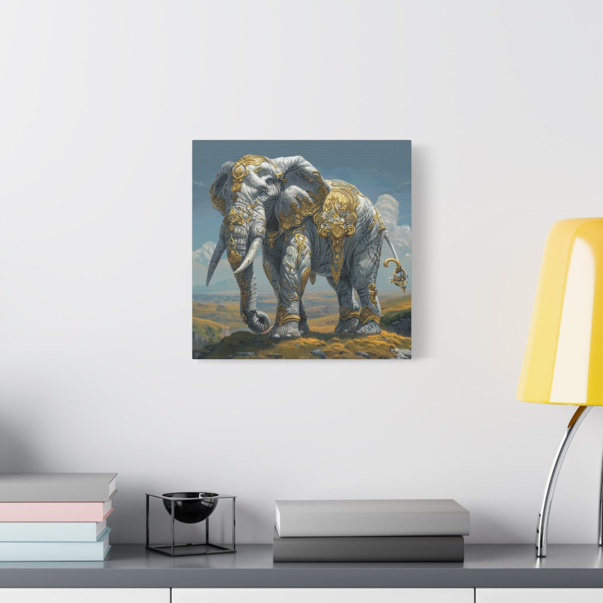 Majestic Golden Elephant - Animal Wall Art - Aestheticanvas