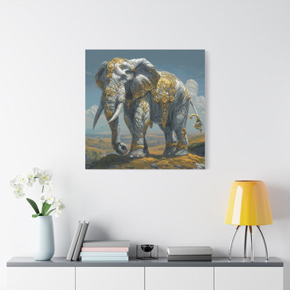 Majestic Golden Elephant - Animal Wall Art - Aestheticanvas