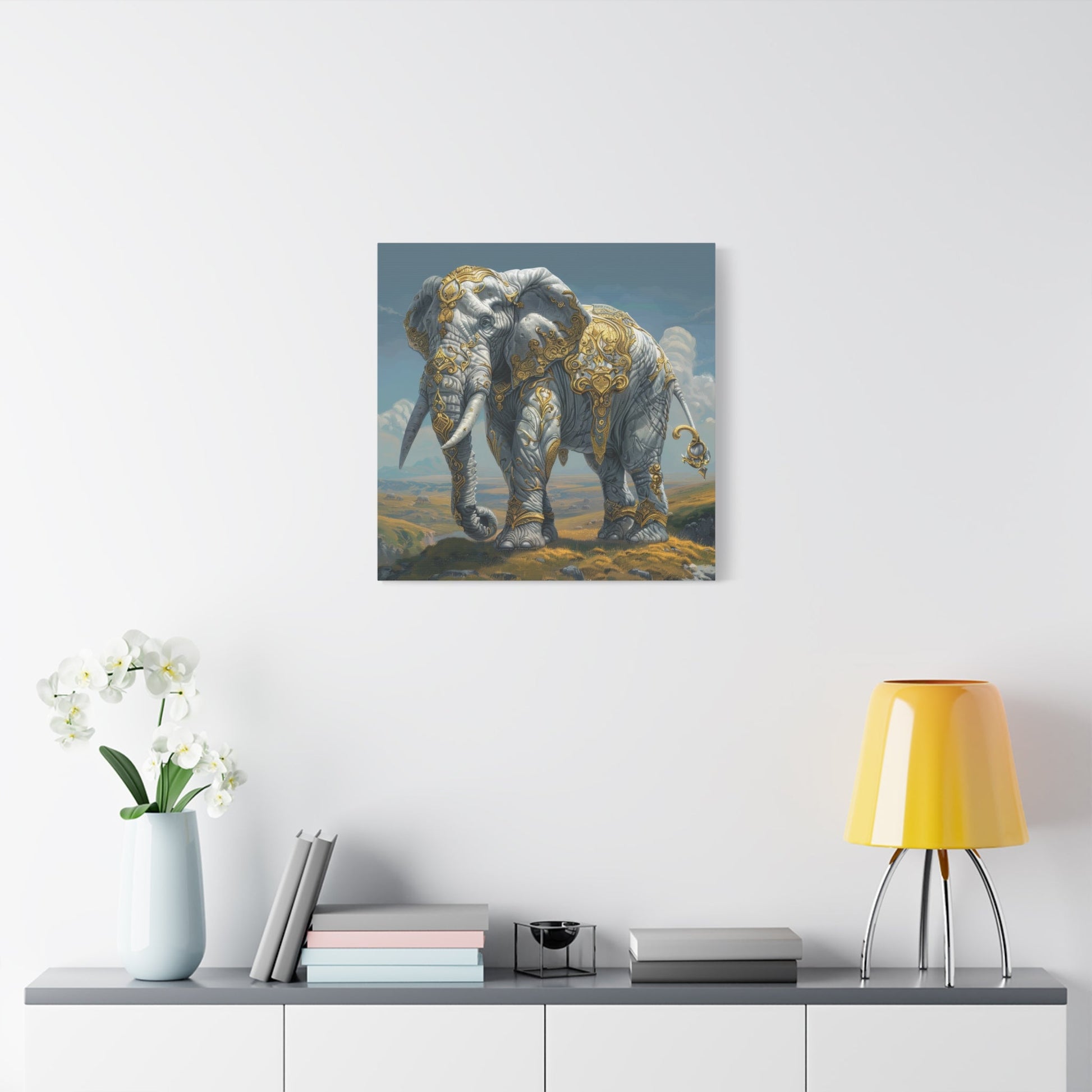 Majestic Golden Elephant - Animal Wall Art - Aestheticanvas