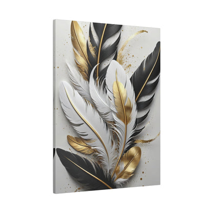 Majestic Golden Feathers - Wall Art - Aestheticanvas