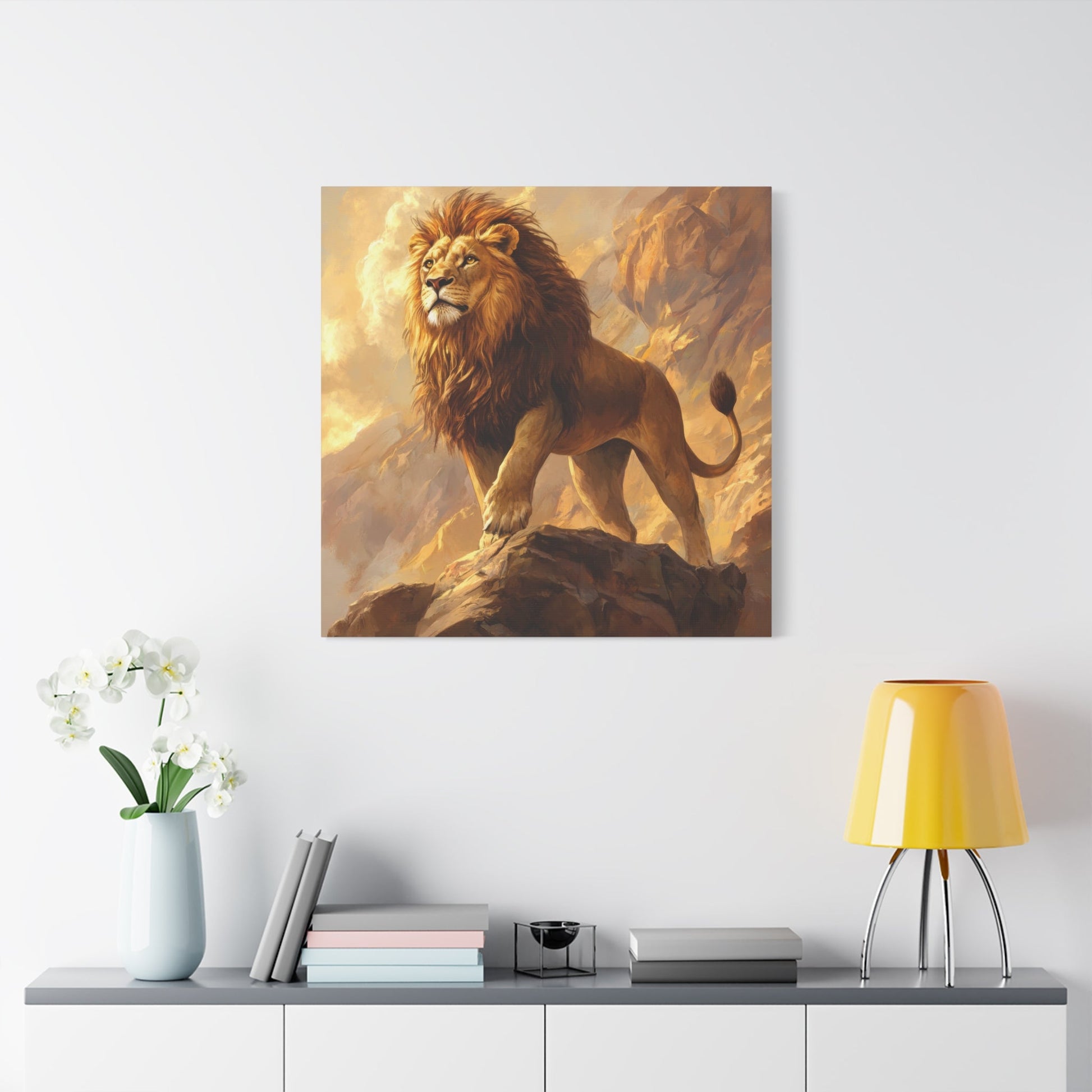 Majestic Lion in Dawn Light - Animal Wall Art - Aestheticanvas