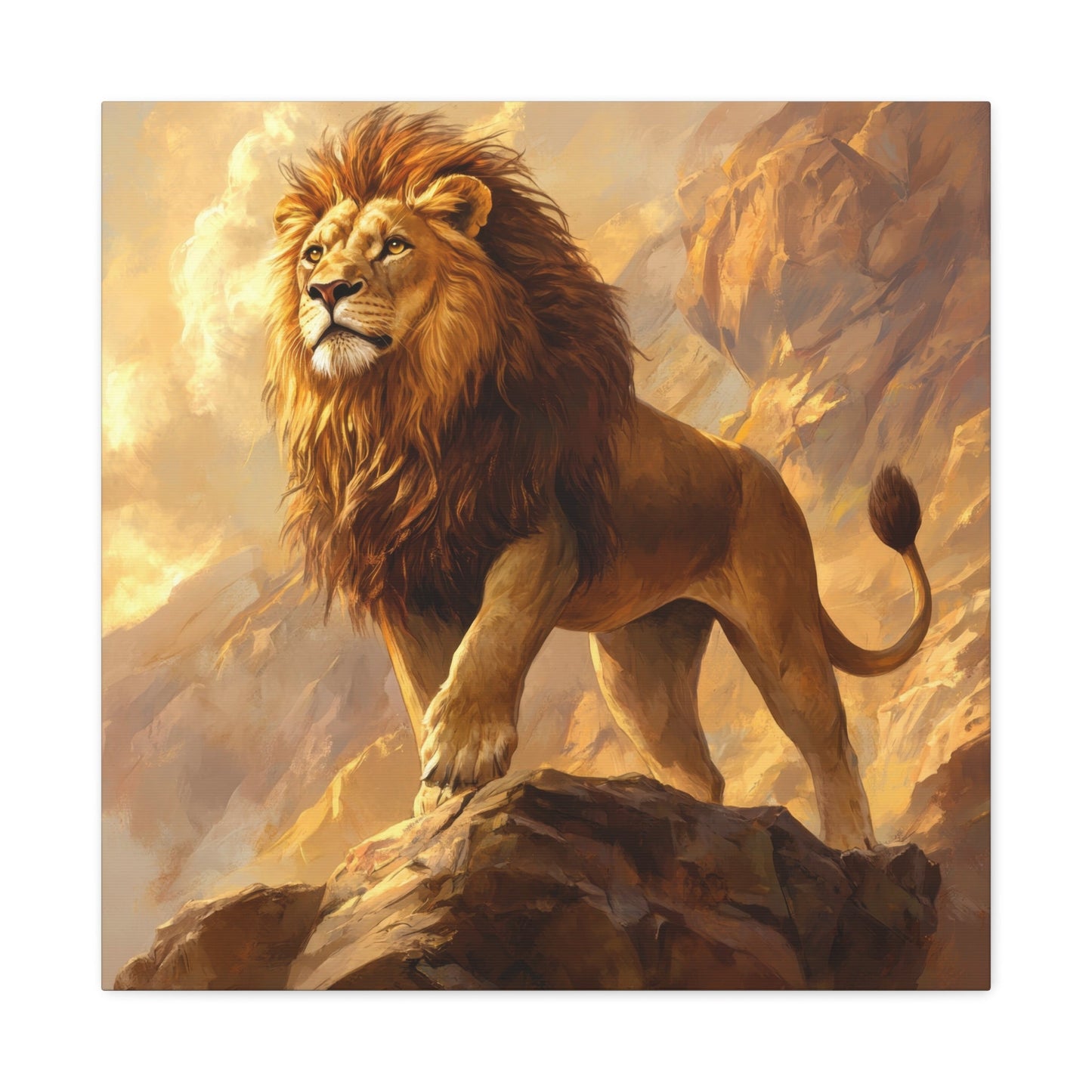 Majestic Lion in Dawn Light - Animal Wall Art - Aestheticanvas