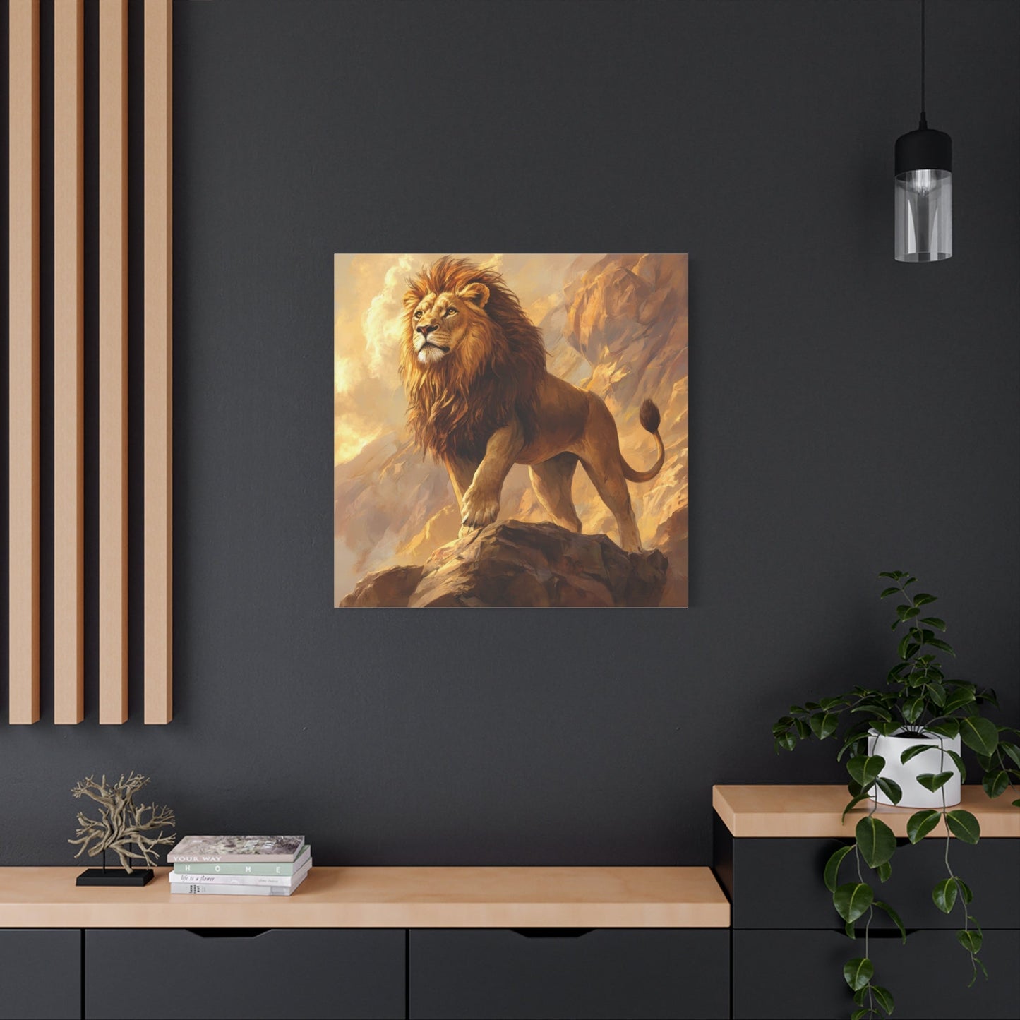 Majestic Lion in Dawn Light - Animal Wall Art - Aestheticanvas