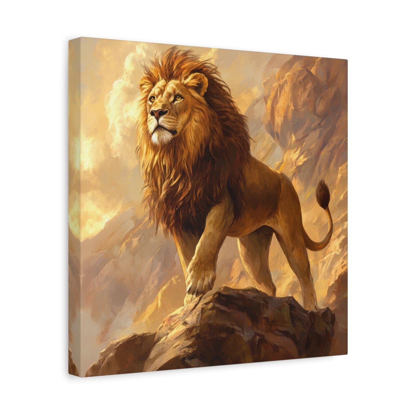 Majestic Lion in Dawn Light - Animal Wall Art - Aestheticanvas