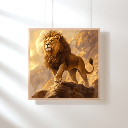 Majestic Lion in Dawn Light - Animal Wall Art - Aestheticanvas