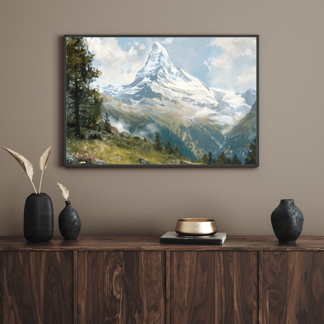 Majestic Matterhorn Mountain Landscape - Nature Wall Art - Aestheticanvas