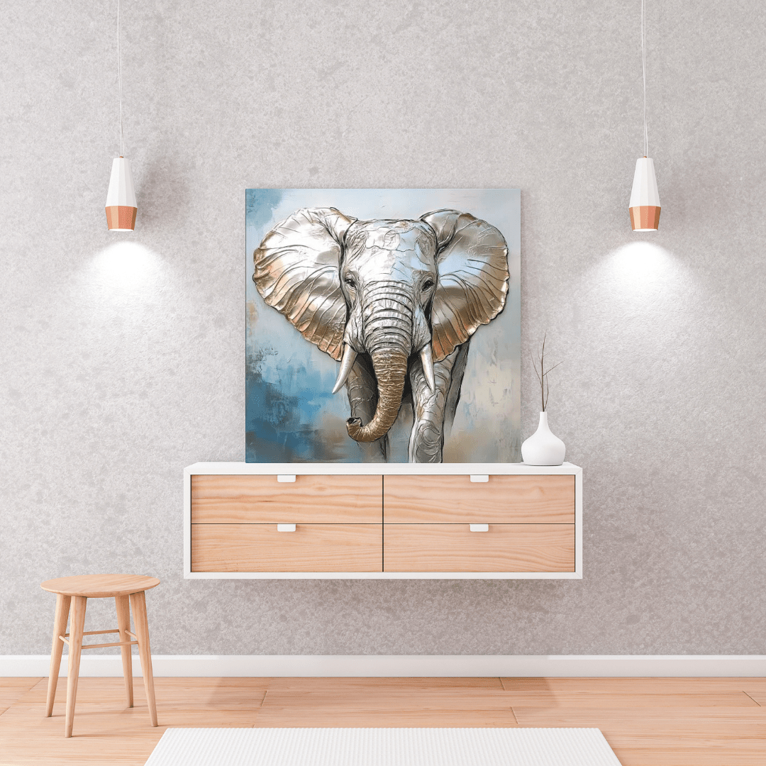 Majestic Metallic Elephant - Animal Wall Art - Aestheticanvas