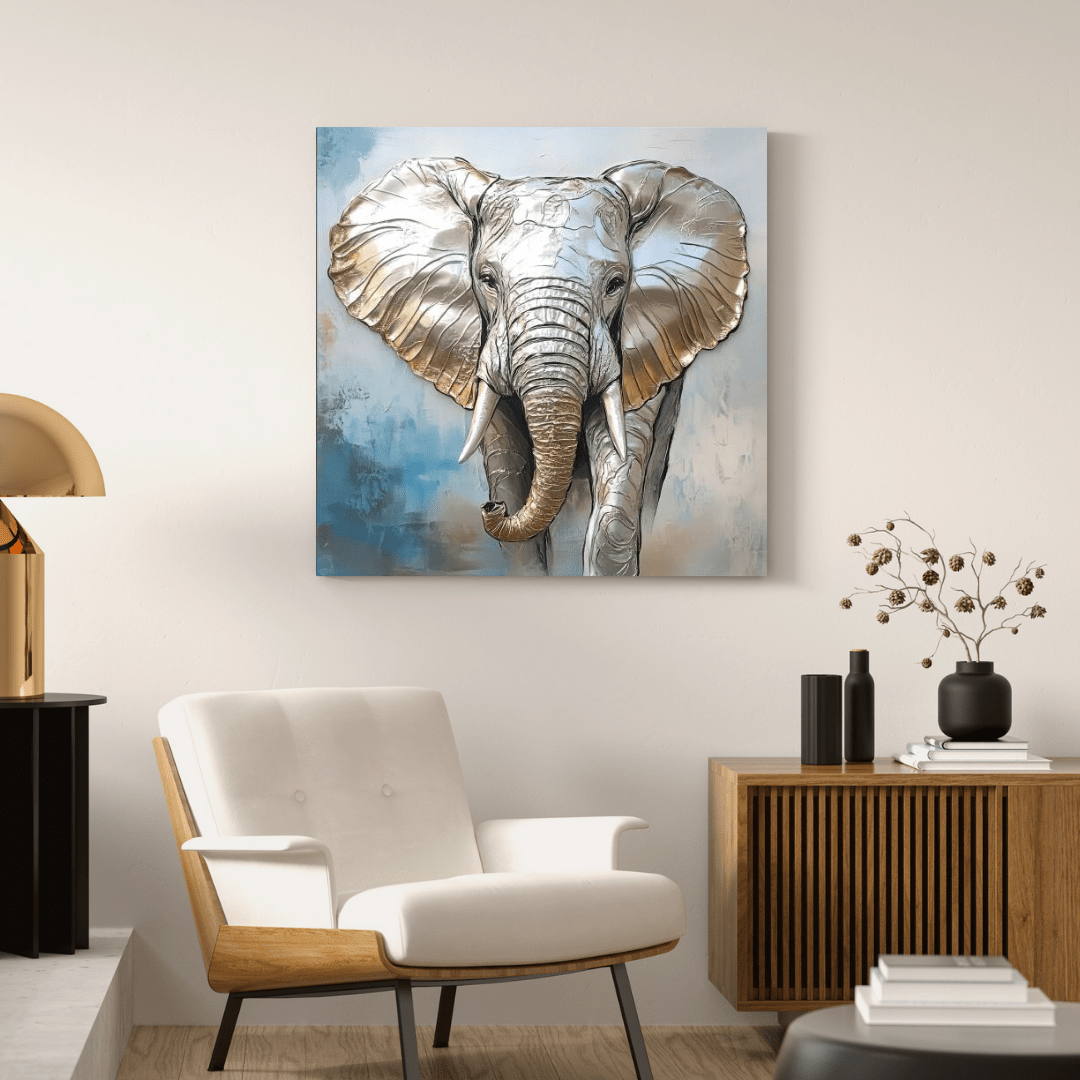 Majestic Metallic Elephant - Animal Wall Art - Aestheticanvas