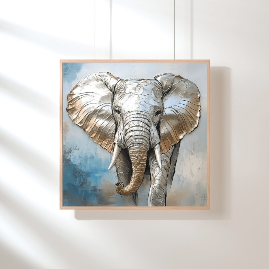 Majestic Metallic Elephant - Animal Wall Art - Aestheticanvas