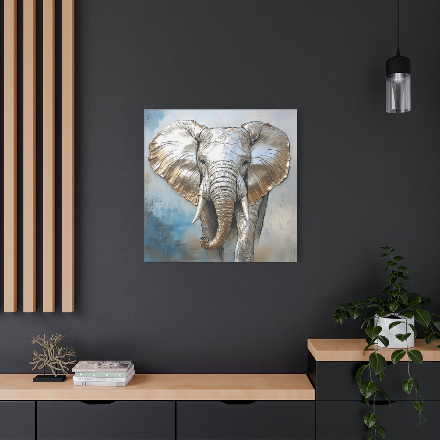 Majestic Metallic Elephant - Animal Wall Art - Aestheticanvas