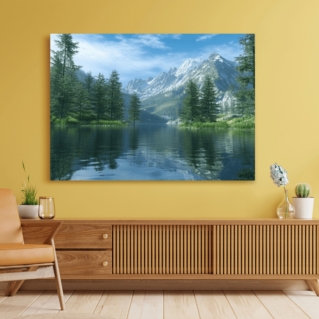 Majestic Mountain Tranquility - Nature Wall Art - Aestheticanvas