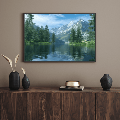 Majestic Mountain Tranquility - Nature Wall Art - Aestheticanvas