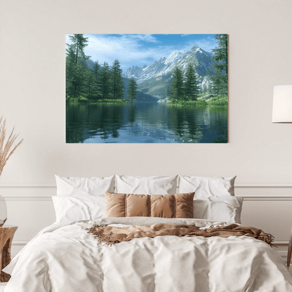 Majestic Mountain Tranquility - Nature Wall Art - Aestheticanvas