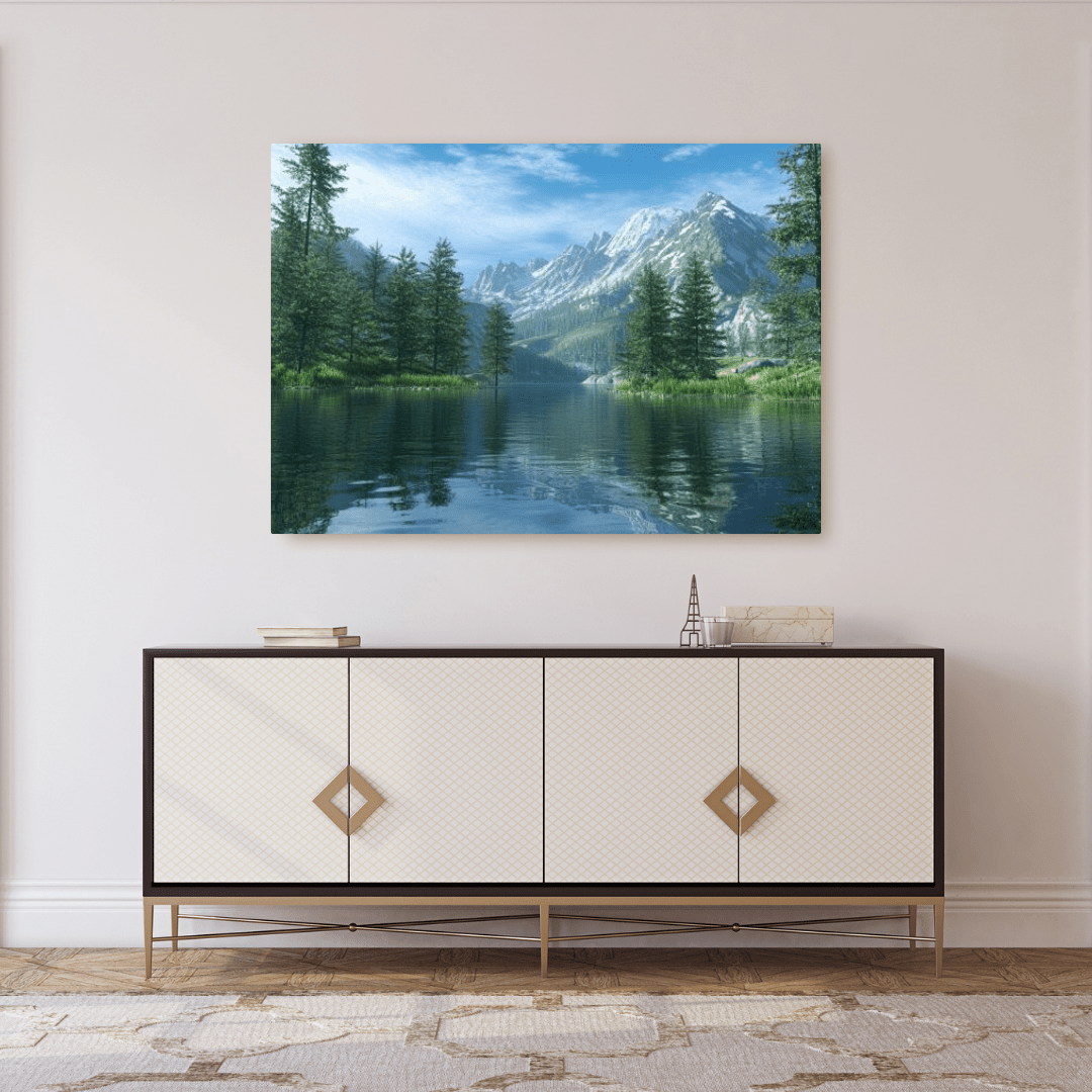 Majestic Mountain Tranquility - Nature Wall Art - Aestheticanvas