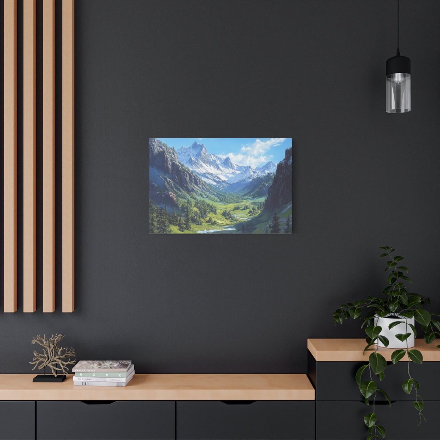 Majestic Mountain Valley - Landscape Wall Art - Aestheticanvas